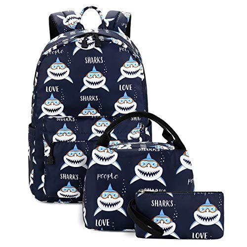 abshoo Cute Lightweight Shark Backpacks boys School Bags Kids Bookbags (B1 Shark Navy1)