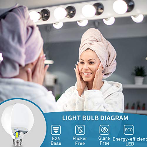 hansang Vanity Light Bulb 5000K Daylight 8 Pack G25 LED Globe Light Bulb for Bathroom Vanity Mirror Decorative,E26 Medium Base, 5W 60W Incandescent Equivalent,500LM,Non-dimmable