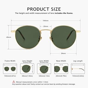 SUNGAIT Ponderable Metal Round Sunglasses for Men and Women Classic Vintage Polarized Sun Glasses Steampunk Style