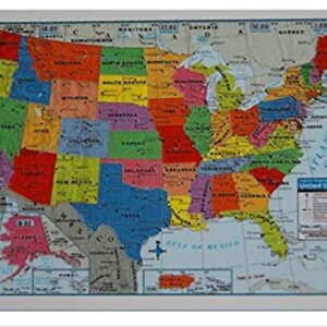 Teaching Tree United States USA Wall Map 39.4" x 27.5" State capitols Cities State & International Boundaries Major Rivers Lakes Timeline