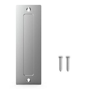 orgerphy stainless 7” barn door handle finger pull set (1 pack)| heavy duty modern simple invisible handle for gates garages sheds barn door, pocket door | with flat bottom easy to install