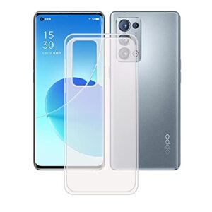 fzzszs slim thin translucent case for oppo reno 6 pro+ 5g, soft protective phone cover with flexible tpu protection bumper shell for oppo reno 6 pro+ 5g (6.55")
