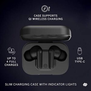 Urbanista True Wireless Earbuds Headphones with Active Noise Cancelling, 25 Hours Playtime, Touch Controls & 6 Microphones for Clear Calling, Bluetooth 5.0 Earphones, London, Black