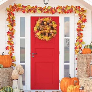 Rocinha Fall Wreath, 20inch Autumn Wreath for Front Door Outside Ideal for Autumn & Halloween & Thanksgiving Day