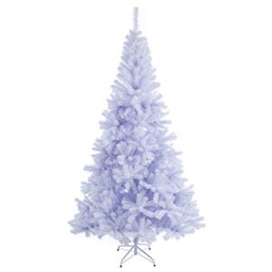 sunnyglade 6 ft premium white artificial christmas tree 1000 tips full tree easy to assemble with christmas tree metal stand for indoor and outdoor use (6ft)