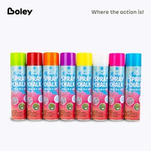 Boley Spray Chalk Paint - 8 Pk Washable Sidewalk Chalk Spray Paint Cans for Kids Ages 14 and Up