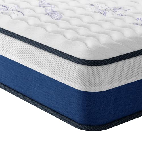 Vesgantti Twin XL Mattress, 12 Inch Innerspring Hybrid Twin XL Size Mattress with Memory Foam and Individual Pocket Springs, Mattress in a Box, Medium Firm Feel