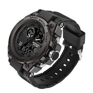kxaito men's watches sports outdoor waterproof military watch date multi function tactics led alarm stopwatch (26_black)