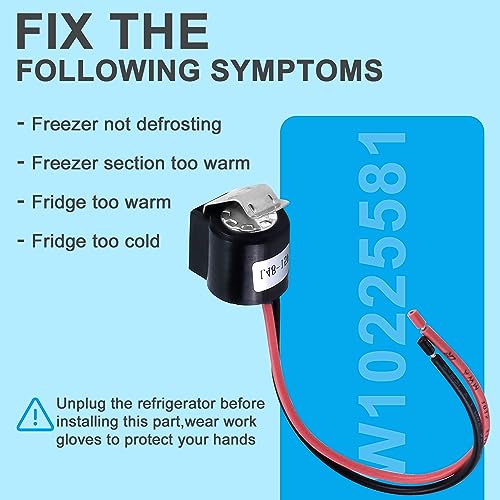 Sikawai WPW10225581 Defrost Thermostat Replacement Part-Perfectly Fit for Whirl-pool Refrigerator Defrost Thermostat-Replaces WPW10225581 AP6017375 2149849 2321799 PS11750673