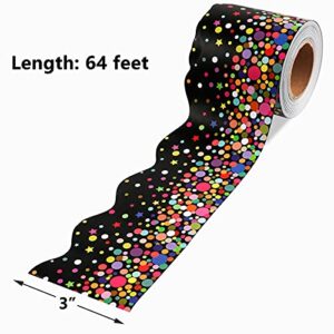 64 Feet Confetti Bulletin Board Borders for Classroom Decoration Scalloped