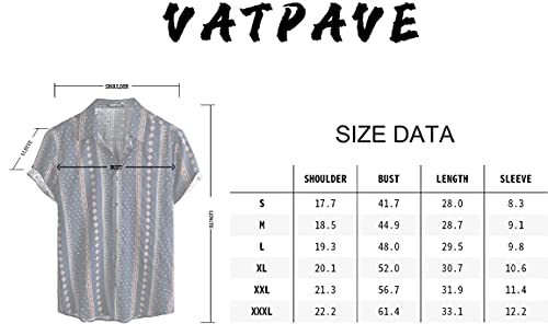 VATPAVE Mens Casual Hawaiian Shirts Short Sleeve Button Down Beach Shirts Tropical Floral Shirts X-Large Sky Blue