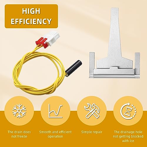 DA61-06796A Clip Drain Evaporator for Sam-sung Refrigerator Defrost Drain Clip AP5579885,with Defrost Temp Sensor DA32-0006W,Refrigerator Defrost Sensor DA32-00006S