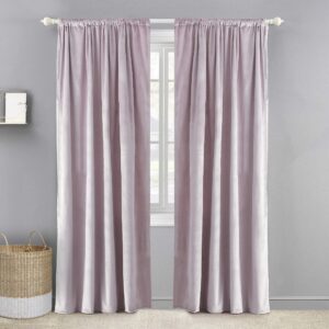levtex home - lilac velvet drape panel - window panel with rod pocket - one curtain panel 84 inch length - lilac - 100% polyester - lined