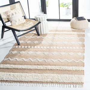 Safavieh Natura Collection Accent Rug - 4' x 6', Natural & Ivory, Handmade Jute, Ideal for High Traffic Areas in Entryway, Living Room, Bedroom (NAT123A)