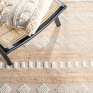 Safavieh Natura Collection Accent Rug - 4' x 6', Natural & Ivory, Handmade Jute, Ideal for High Traffic Areas in Entryway, Living Room, Bedroom (NAT123A)