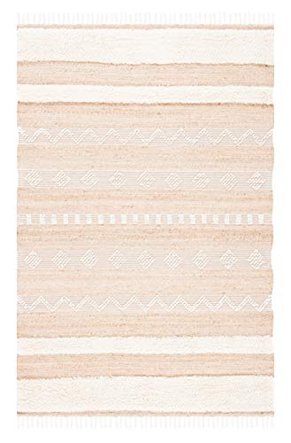 Safavieh Natura Collection Accent Rug - 4' x 6', Natural & Ivory, Handmade Jute, Ideal for High Traffic Areas in Entryway, Living Room, Bedroom (NAT123A)