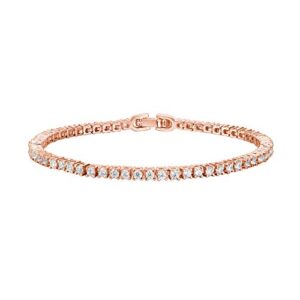 pavoi 14k gold plated cubic zirconia classic tennis bracelet | rose gold bracelets for women | 6.5 inches