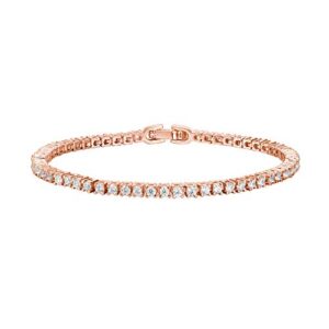 PAVOI 14K Gold Plated Cubic Zirconia Classic Tennis Bracelet | Rose Gold Bracelets for Women | 6.5 Inches