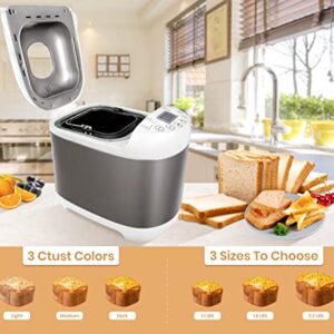 Sybo BM8501 Pro Bread Machine, 2 LB 19-in-1 Programmable XL Bread Maker Nonstick Pan & Digital Touch Panel, 3 Loaf Sizes 3 Crust Colors, Reserve & Keep Warm Set