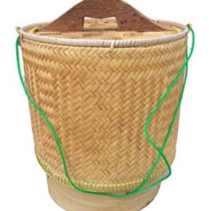 SAWADEE Kratip Thai Handicraft Bamboo Sticky Rice Basket Box Container 7"