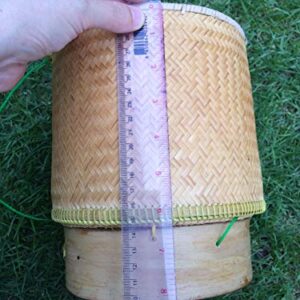 SAWADEE Kratip Thai Handicraft Bamboo Sticky Rice Basket Box Container 7"