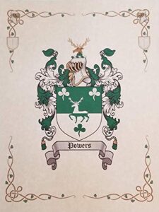 mr sweets boveda coat of arms, family crest 8.5x11 print - surname origin: spanish spain