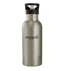 knick knack gifts #appall - 20oz stainless steel water bottle, silver