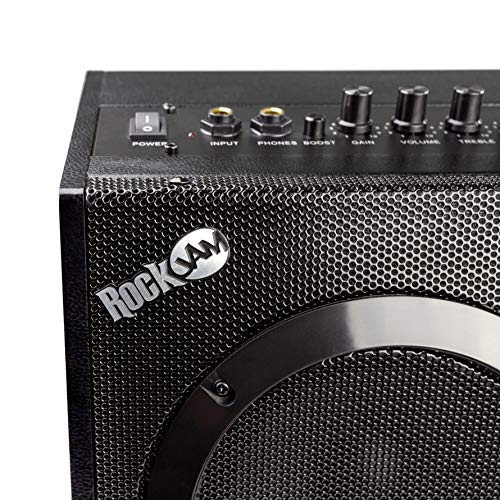 RockJam 20 Watt Electric Guitar Amplifier with Headphone Input, Three-Band EQ, Overdrive & Gain Power (RJ20WAR2)