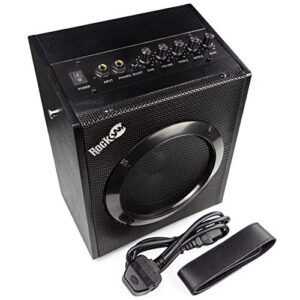 RockJam 20 Watt Electric Guitar Amplifier with Headphone Input, Three-Band EQ, Overdrive & Gain Power (RJ20WAR2)