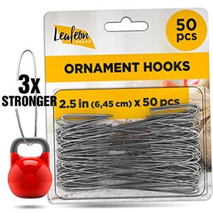 50 pack christmas ornament hooks – great ornament hangers for christmas tree decoration (silver)