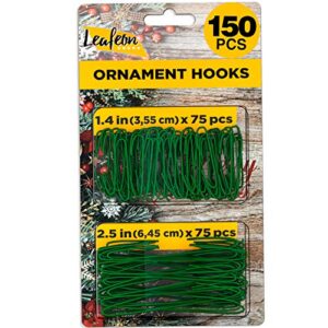 150 pack ornament hooks for christmas – essential christmas ornament hangers – perfect xmas ornament hangers for christmas tree decoration (green)