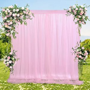 pink tulle backdrop 5ftx7ft backdrop curtains for baby shower baby shower sheer curtain birthday party satin wedding drapes easter decoration