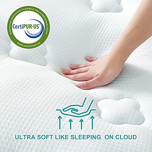 Hansleep Memory Foam Mattress Pad Twin, Cooling Twin Size Mattress Topper with Deep Pocket, Breathable Simple Bed Mattress Cover, 39x75 Inches, White