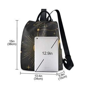 ALAZA Boho Style Hand Holding Crescent Moon Backpack Purse for Women Anti Theft Fashion Back Pack Shoulder Bag