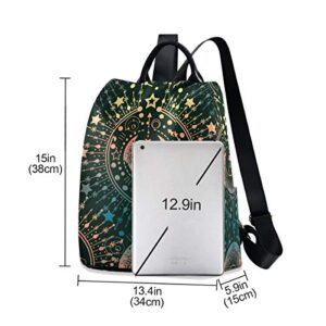 ALAZA Moon & Star Alchemy Magical Backpack Purse for Women Anti Theft Fashion Back Pack Shoulder Bag