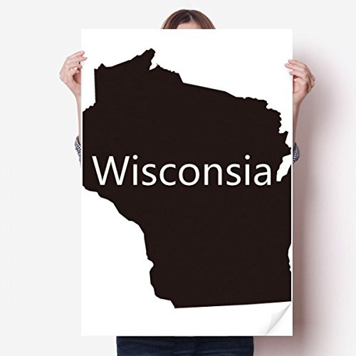 DIYthinker Wisconsin America USA Map Outline Sticker Decoration Poster Playbill Wallpaper Window Decal