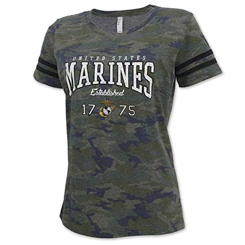 United States Marines Ladies Camo T-Shirt, Medium, OD Green