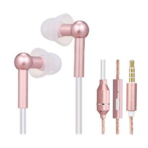 docooler air tube earbud headphones anti-radiation in-ear headset emf-free wired stereo earphone with microphone & volume control - compatible with smart devices