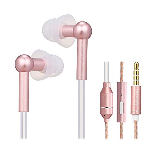 Docooler Air Tube Earbud Headphones Anti-Radiation in-Ear Headset EMF-Free Wired Stereo Earphone with Microphone & Volume Control - Compatible with Smart Devices