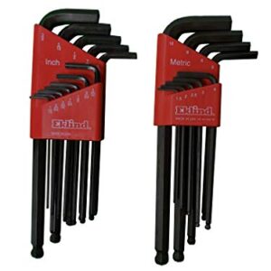 Eklind Tool 13221 Ball-Hex L-Key allen wrench Combo- Inch/MM (2 sets 21pc)