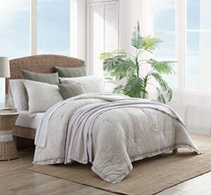 tommy bahama - king comforter set, cotton bedding with matching shams, all season home decor (abalone beige, king)