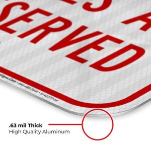 All Numbered Parking Spaces Reserved Sign, 12x18 Inches, 3M EGP Reflective .063 Aluminum, Fade Resistant, Easy Mounting, Indoor/Outdoor Use, Made in USA by Sigo Signs