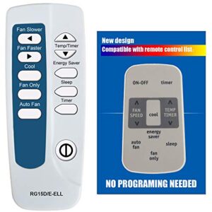 compatible for frigidaire air conditioner remote control model number rg15d/e-ell rg15d/e-ell1