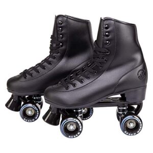 c seven c7skates quad roller skates | retro design (black, women's 7 / youth 6 / men's 6)