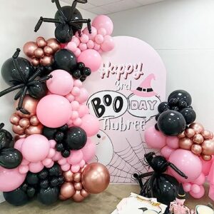 Black Pink Balloon Garland Light Pink Rose Gold Metallic Balloons Different Sizes Black Pastel Latex Balloons For Baby Shower Birthday Wedding Bridal Shower Graduation Decorations