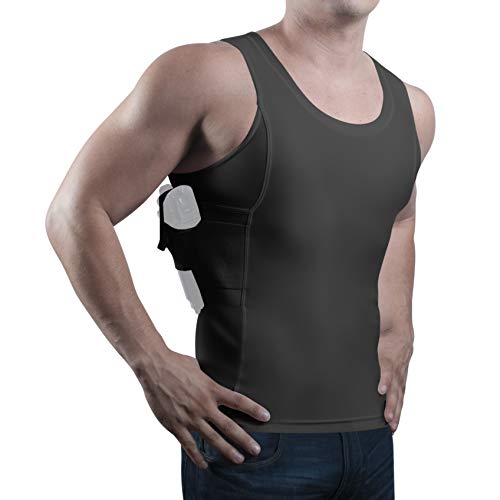 ConcealmentClothes Men’s Tank-Conceal Carry Shirt- Black - XXXX-Large