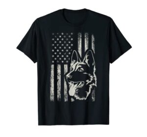 patriotic german shepherd american flag 4th of july shepherd t-shirt