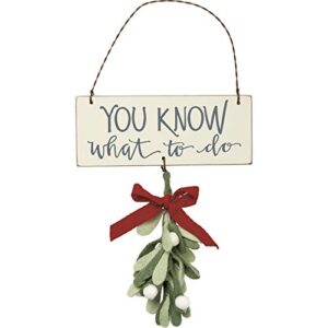 bird's nest gifts and antiques, wood, felt, wire, ribbon, christmas hanging mistletoe decor ornament you know what to do!