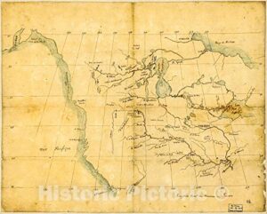 historic 1790 wall map - [north america from the mississippi river to the pacific, between the 35th and 60th parallers of latitude 24in x 18in
