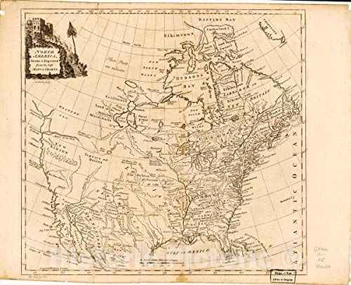 Historic 1700 Wall Map - North America, 44in x 36in